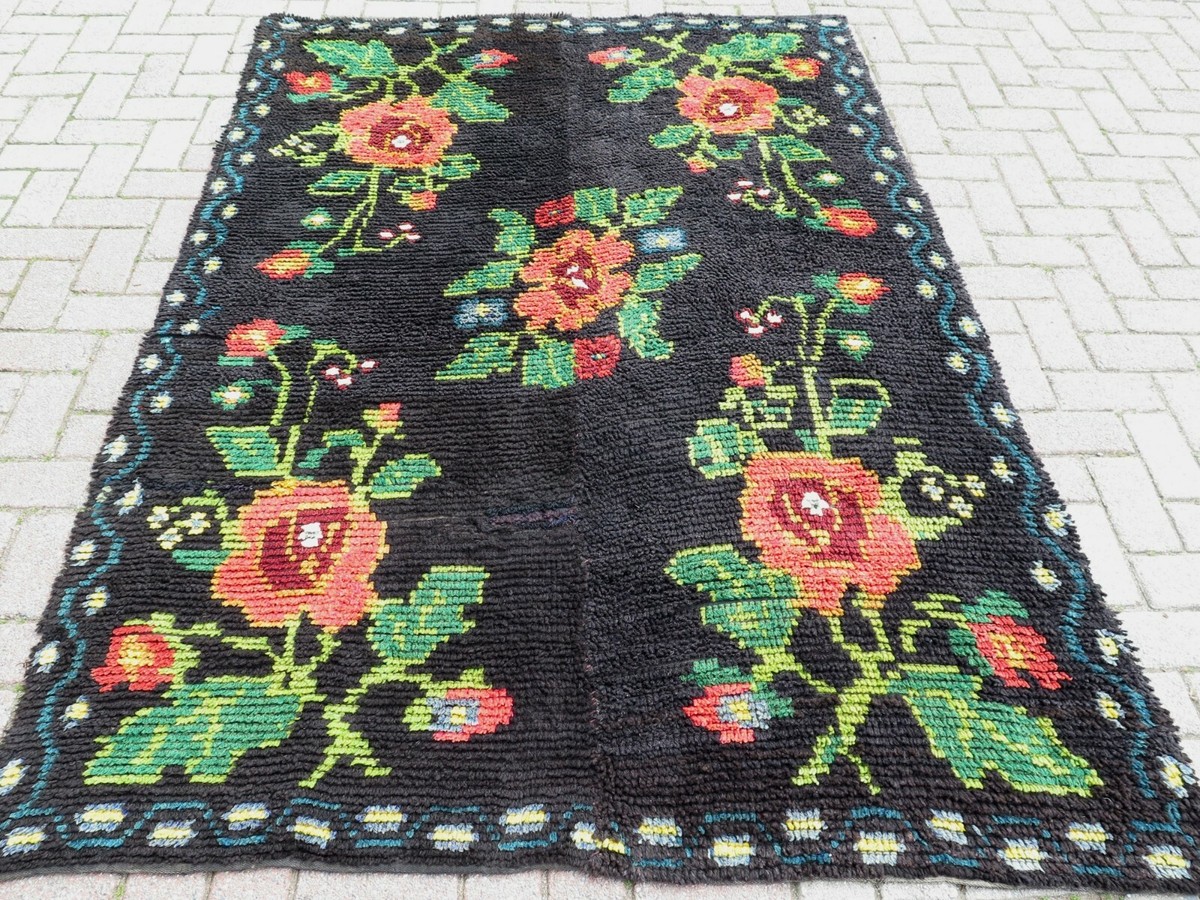 Vintage Turkish Shaggy Rug, Mohair Carpet, Long Hair Rugs