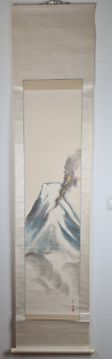 Japanisches Rollbild Kakemono Kakejiku Hanging Scroll Japan Gemälde Fuji Ryu 27