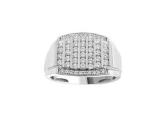Excellent Round Cut 1.02CT White Cubic Zirconia In Real 925 Silver Men's Ring