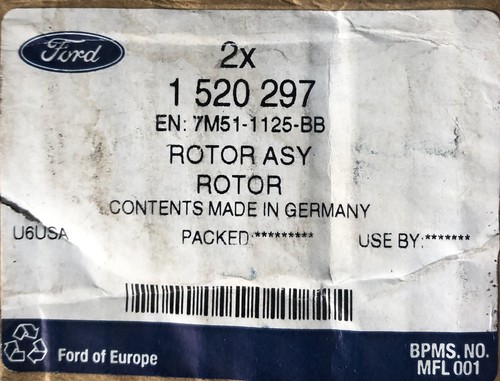 GENUINE FORD FRONT BRAKE DISCS FITS C-MAX COUGAR FOCUS TRANSIT TOURNEO - Picture 3 of 3