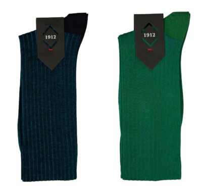 CIOCCA mille912 men's socks, a pair of long high ribbed pure cotton socks item S