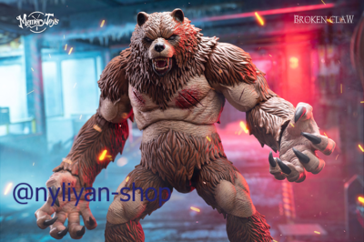 8inch BearBear Q フィギュア MEMORY TOYS 1/10 Ancient Warcraft Berserker Bear Man Druid 9in PVC