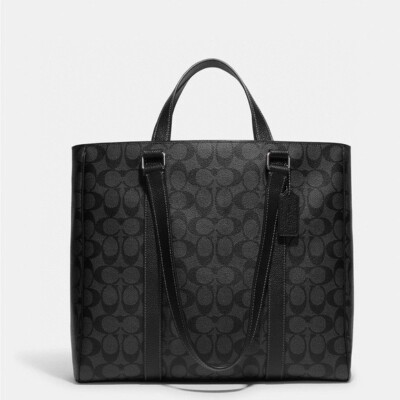 Coach CB849 Hudson Double Handle Tote Signature Canvas & Leather