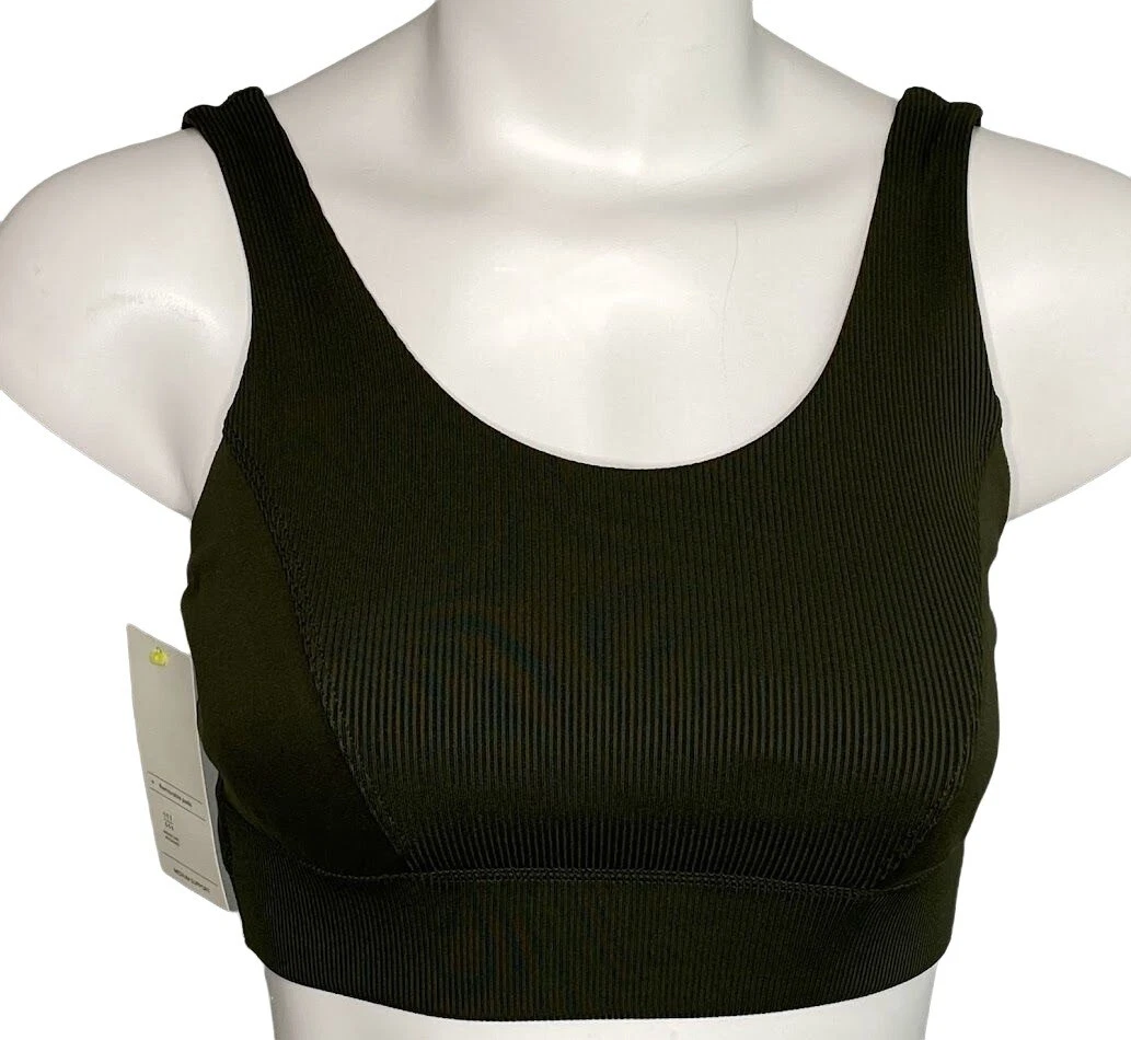 All In Motion Sports Bra Womens LARGE Dark Green Very Soft