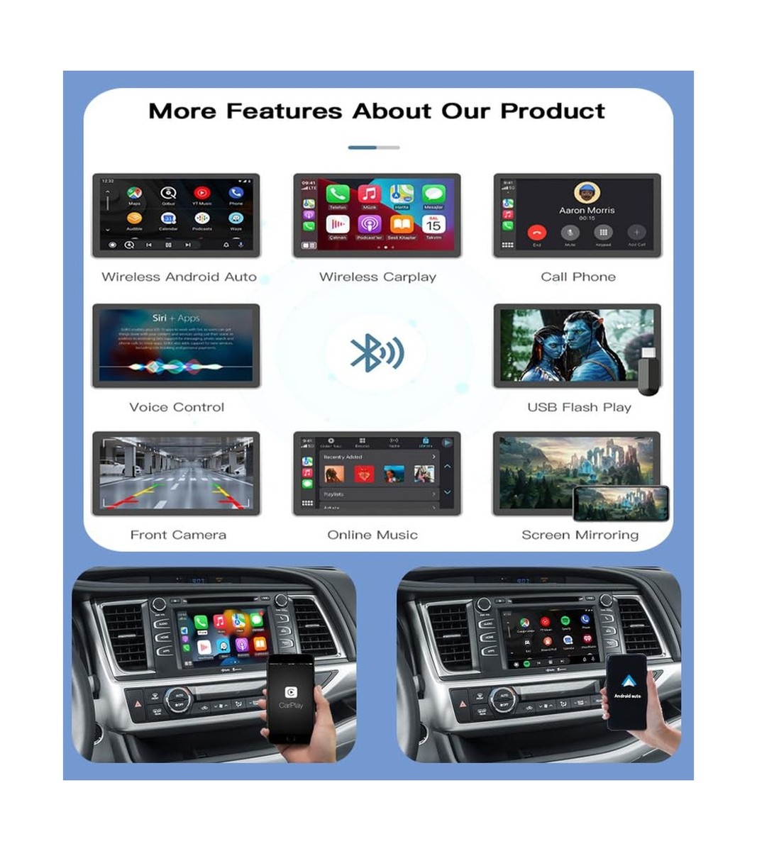 Apple - onebridさま Carplay Android Auto Adapter Wireless Carplay Retrofit Kit