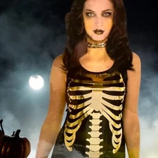 Skeleton Tank Top Halloween Womens Small