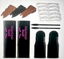 EYEBROW MAKEUP STAMP KIT 2 Eyebrow Stamps Included: med & dark brown,Waterproof