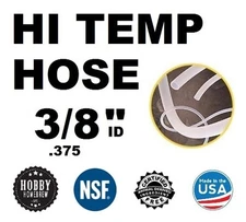 HIGH TEMP SILICONE TUBING  3/8" .375 ID TUBE HOME BREWING KETTLE HOSE PER FOOT