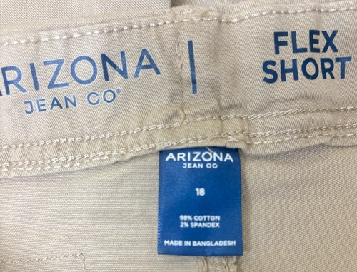 Arizona Jean Co Flex Adjustable Waist Cargo Shorts Industrial Khaki Boys 18 New - Picture 8 of 12