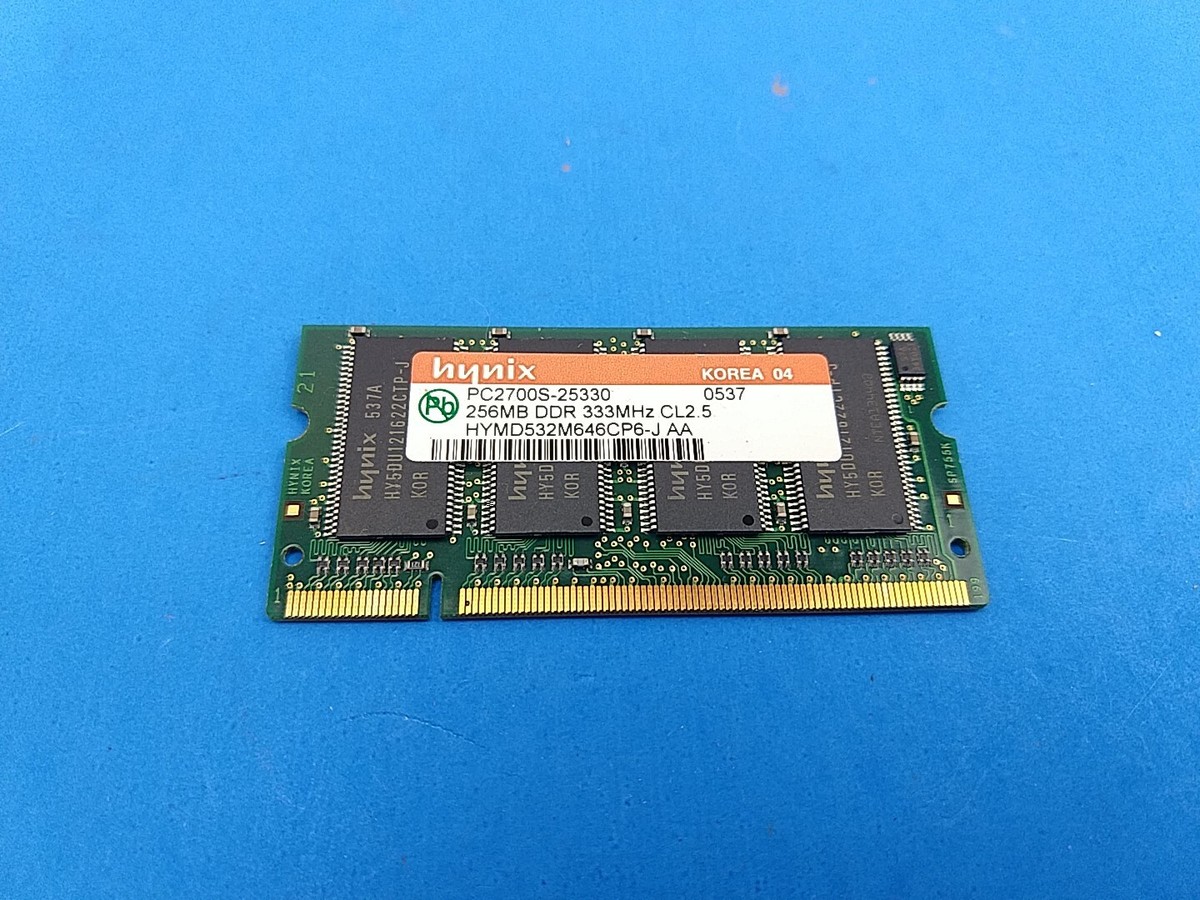 Barrette Mémoire HYNIX PC2700S-25330 256MB DDR HYMD532M646CP6-J AA - Foto 7