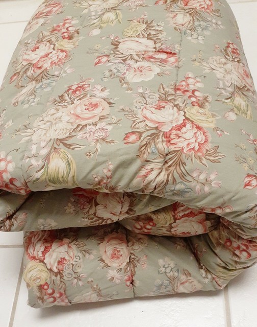 Ralph Lauren TWIN Comforter CHARLOTTE Sage Floral Cotton eBay
