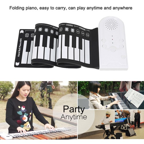 Tastiera 49 Tasti Pianoforte Portatile Elettronico Arroll Up Pianoforte Altoparlanti Integrati - Foto 6 di 12