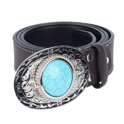 Belt Womens One Size Blue Braided Rope Multi Strand Enamel Floral Buckle Women main image 3