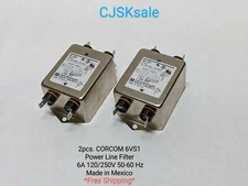 2 pcs. CORCOM 6VS1 Power Line Filter 6A 120/250V 50/60HZ (USED).
