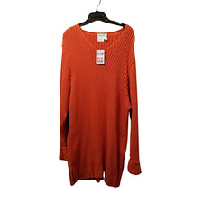 Ulla Popken Mini Dress Women's 12 Orange Knit Sweater