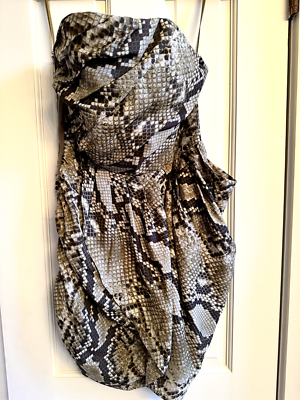 MICHAEL Michael Kors Dark Green / Gray Snakeskin Print Strapless Dress,  Size 2 | eBay