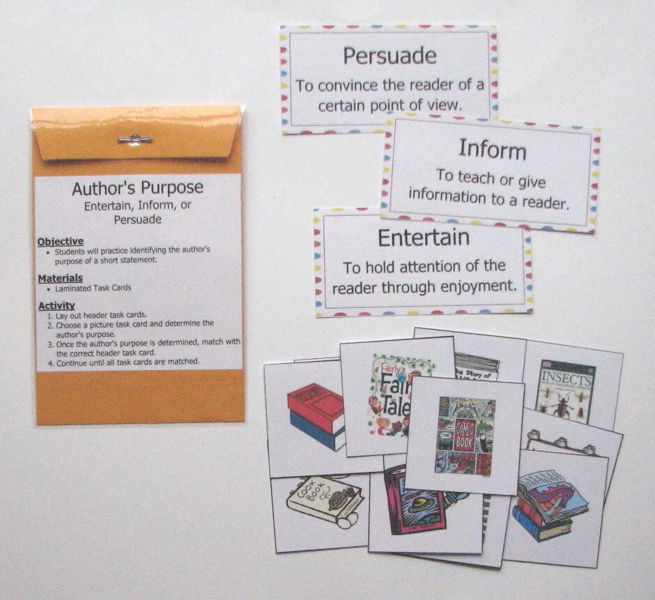 Educational Literacy Center Resource Learning Game Author's