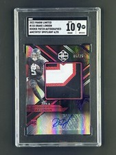 2022 Panini Limited Drake London Amesthyst 3 color Patch SGC 9 Auto 10 /25 RC 