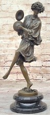 1940 Milo young Girl W/ Cymbals Bronze Sculpture Hand Made Artwork Decor Sale