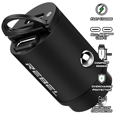 12V / 24V Dual 45W USB C Fast Charging Adapter Cigarette Lighter Car Charger