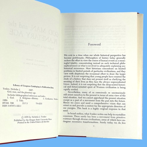 God, Man and the Planetary Age (1978) Nicholas J. Yonker HC DJ VG Theology - Picture 3 of 7