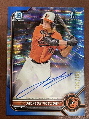 2022 Bowman Draft Chrome Jackson Holliday AUTO Blue. 20/150. #1 