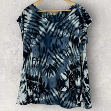 Show Me Your Mumu Soaree Tunic Top Blue Flowy Swing Size Medium Boho Tie Dye M