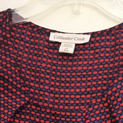 Coldwater Creek Sleeveless Blouse XS 4 6 Women’s Red Purple Pleated Career - Picture 2 of 8