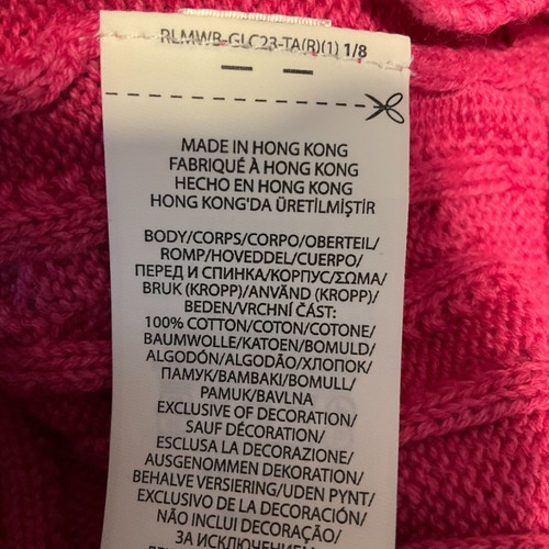 Polo Ralph Lauren Cable Knit Sweater Girls Size 5 Pink Long Sleeve Button Front - Picture 15 of 18