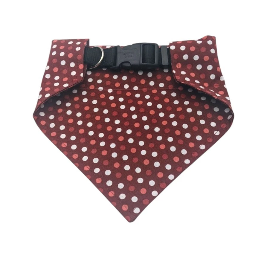 Pañuelo rojo, blanco a lunares para perro sobre cuello pañuelo deslizable bufanda regalo Foto 2 de 4