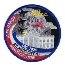 93rd FS 'MAKOS' "SLEEP EASY D.C. MAKOS ARE HERE" F-16 SWIRL patch