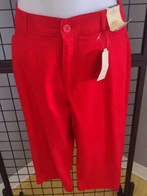 St John's Bay Secretly Slender Capri Woman's Size 14 Mid Rise Red Tummy Control 