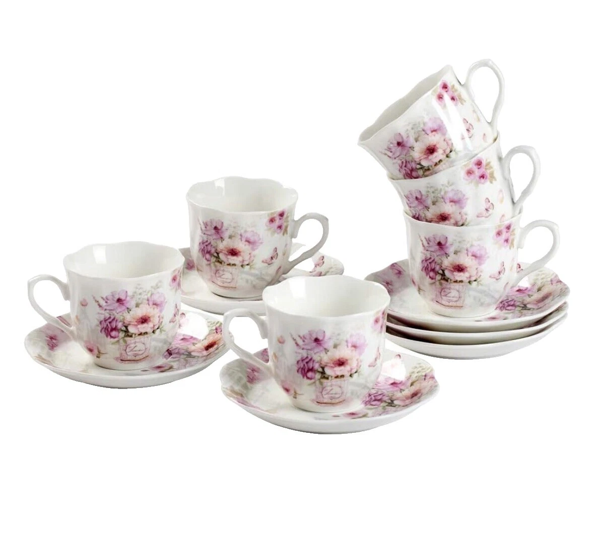 Juegos de taza y platillo de café espresso de porcelana