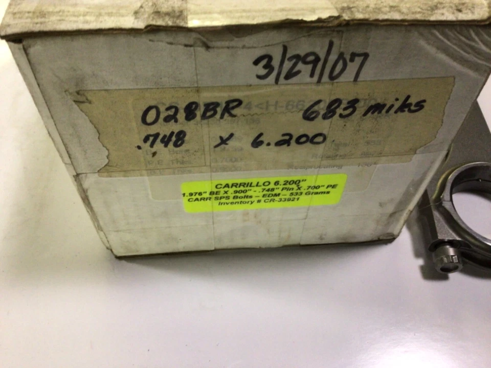 NASCAR Carrillo Juego de 7 6.200 Varillas de Conexión 1.850 Diario BONITO Foto 2 de 4