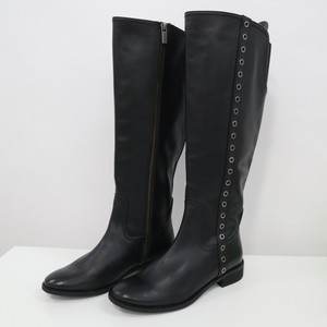 kors boots michael 8m studded zipper knee tall womens leather