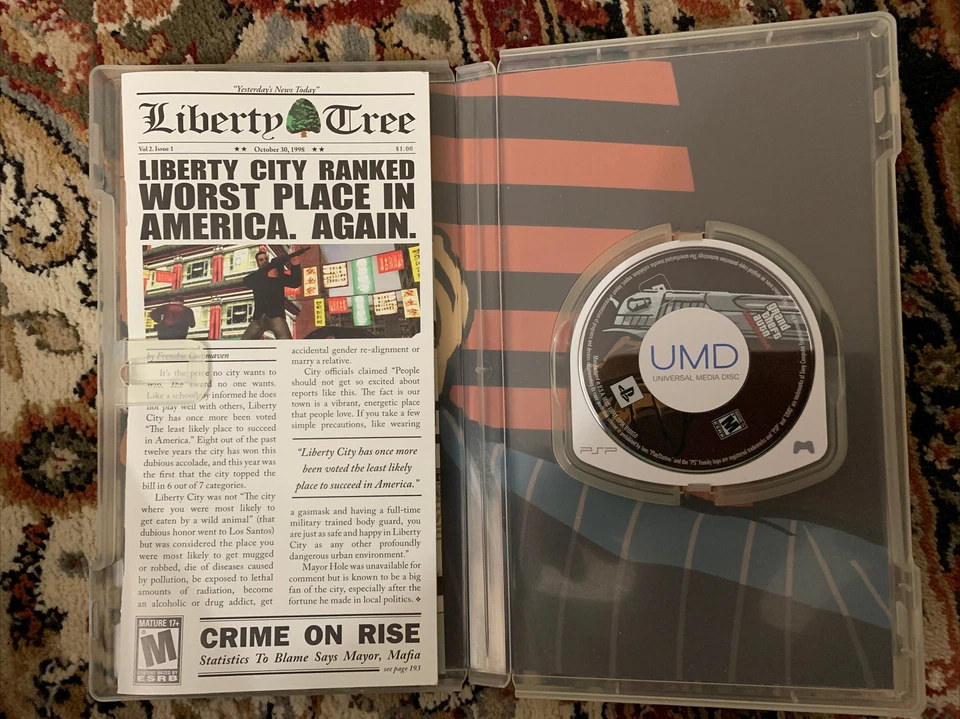 Grand Theft Auto: Liberty City Stories (Sony PSP, 2005) Completo con Mapa y Manual Foto 2 de 4