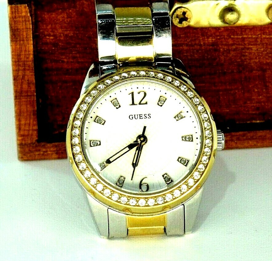 Guess Gold & Silver Two Tone Ladies Watch Adorned With 