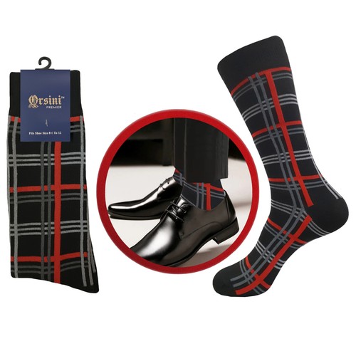 12 Paar Anzugsocken KARIERTE Streifen BAUMWOLLSOCKEN GETREU GRÖSSE 10-13 ERSTKLASSIGE QUALITÄT - Bild 8 von 9