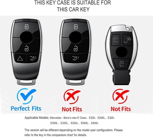 Fit Mercedes Benz C E S G GLB GLC GLE 4 Button Key Fob TPU Case Cover - Picture 3 of 13