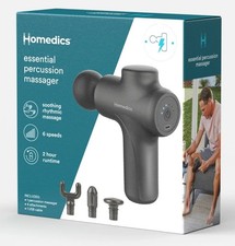 Homedics Essential Percussion Massage Gun Cordless Rechargeable Compact Handheld