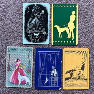 swap playing cards Ladies with dogs