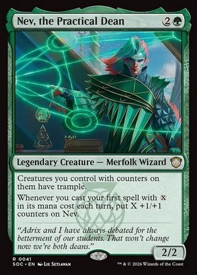 *MtG: 2x NEV, THE PRACTICAL DEAN -Commander Secrets of Strixhaven Rare magicman*