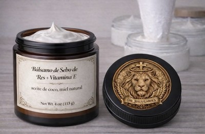 Whipped Beef Tallow Organic 100%Grass E Coconut Oil Honey Cream 4oz