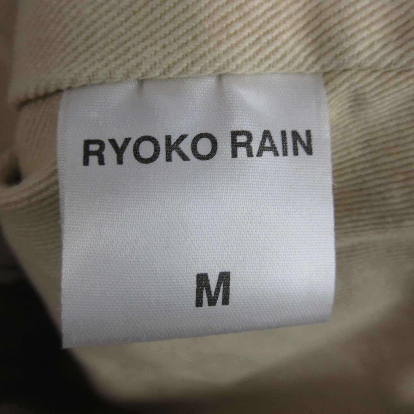 Ryoko Rain Jacket Mens Medium Beige Canvas Skeleton Graphic Full Zip Halloween - product detail image 6
