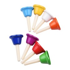 8pcs Colorful Handbell 8 Note Diatonic Metal Hand Bells Set Tinkle Bells Per ¦
