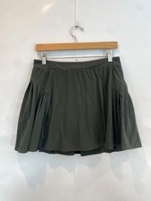 SPANX Women's Get Moving Pleated Active Skort Skirt Dark Palm Green Size Large