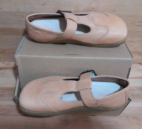 KALSO: EARTH FAROE LOTUS Mary Jane scarpa naturale DONNA 8,5 pelle slip on NUOVA! - Foto 9 di 11