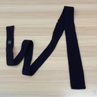 Vintage 60s Skinny Neck Tie Mens Navy Blue Wool Knit Flat Square End Rockabilly