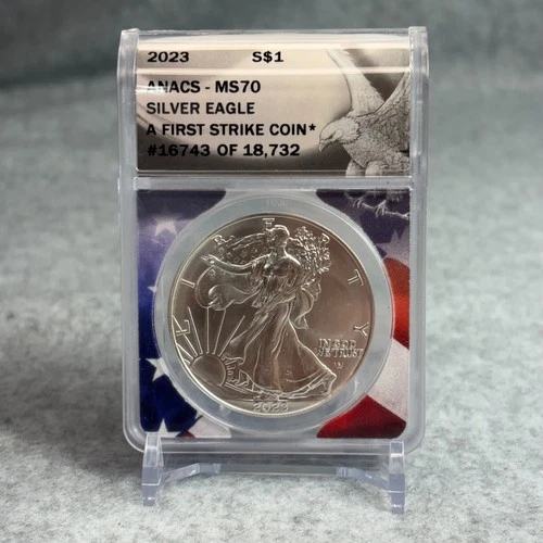 2023 US Silver Eagle $1 ANACS MS70 First Strike Coin