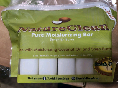New Amish Farm Natureclean Fragrance Free Soap 2 Bags 5/5oz Bars 10 Bars Total